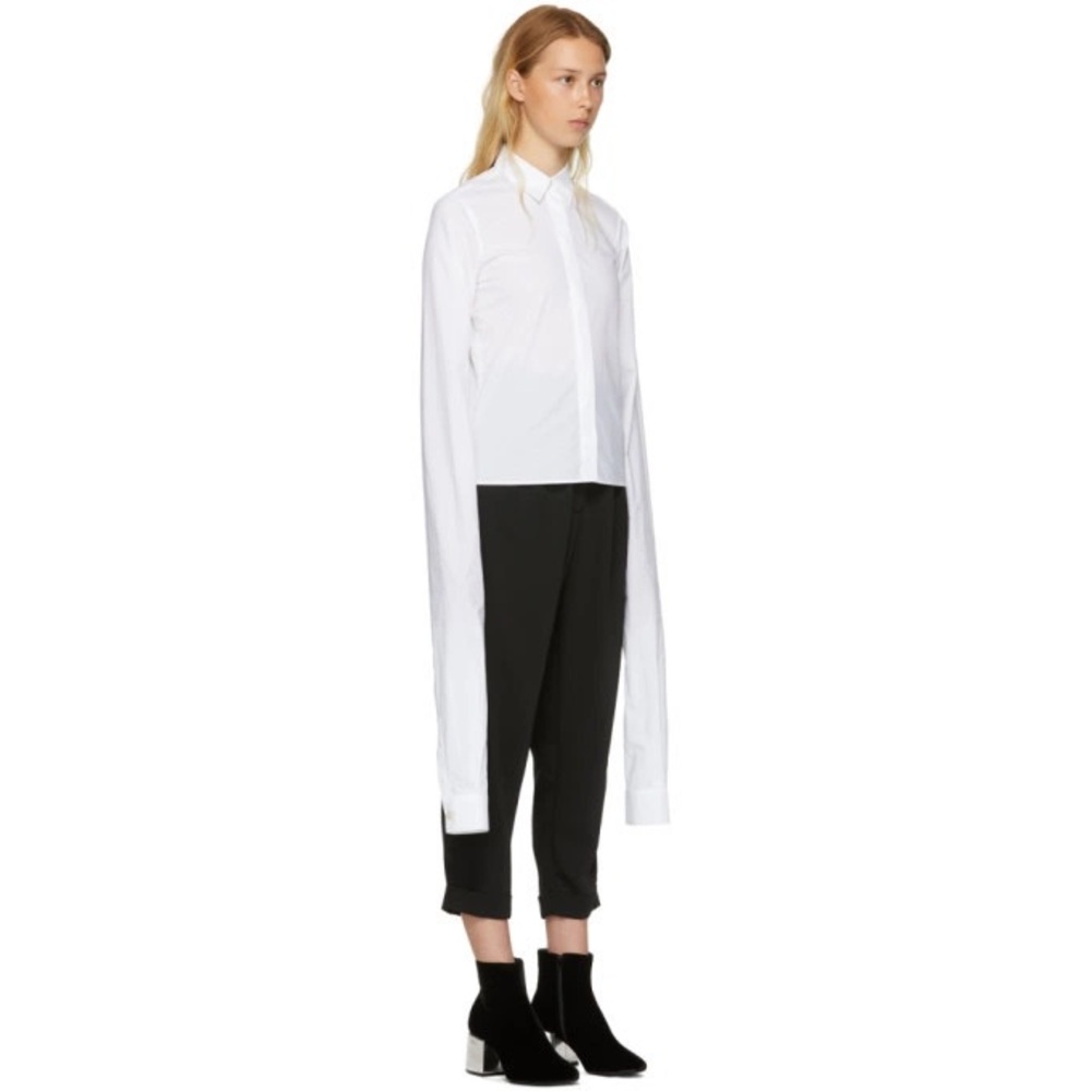 MM6 Maison Margiela Parachute Poplin extra long sleeve button down shirt